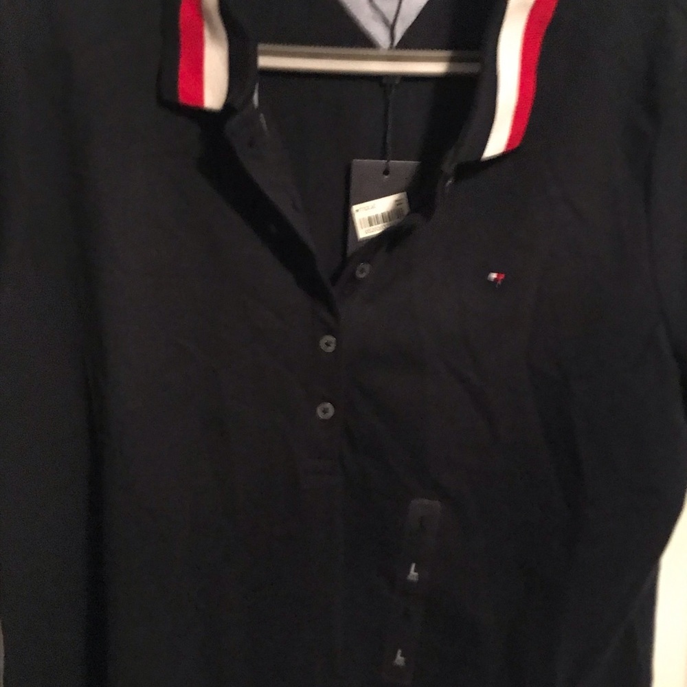 Tommy Hilfiger blue knit top.